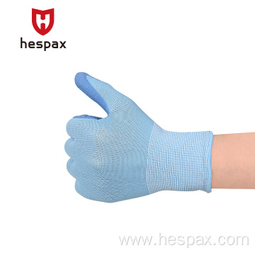 Hespax Protection Outdoor Labour Gloves Latex Coated